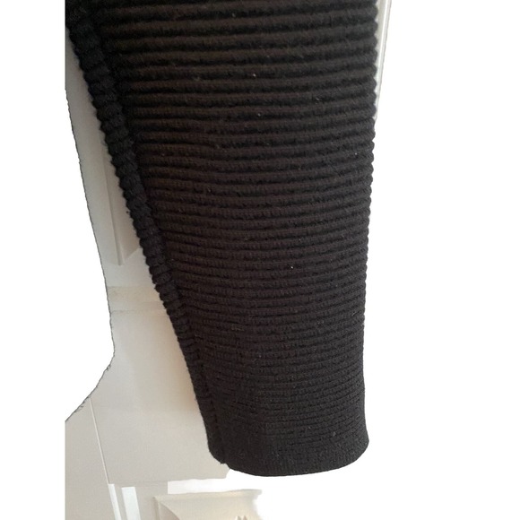 Haider‎ Ackermann Men’s Black Wool Half Zip Ribbed Sweater Cowl Collar Sz Large - Picture 3 of 5